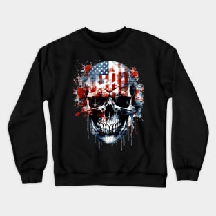 American Flag Skull Crewneck Sweatshirt